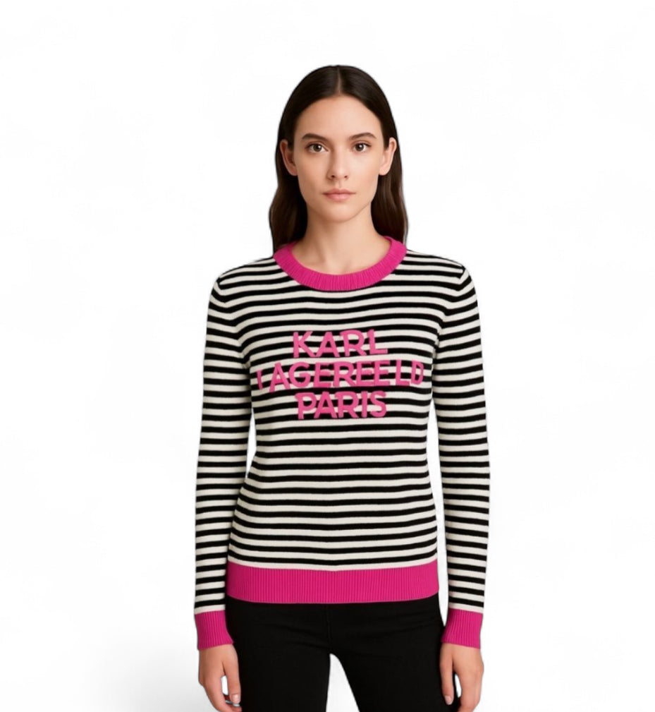 Karl Lagerfeld Ladies Striped Sweater Lightweight NWT size M