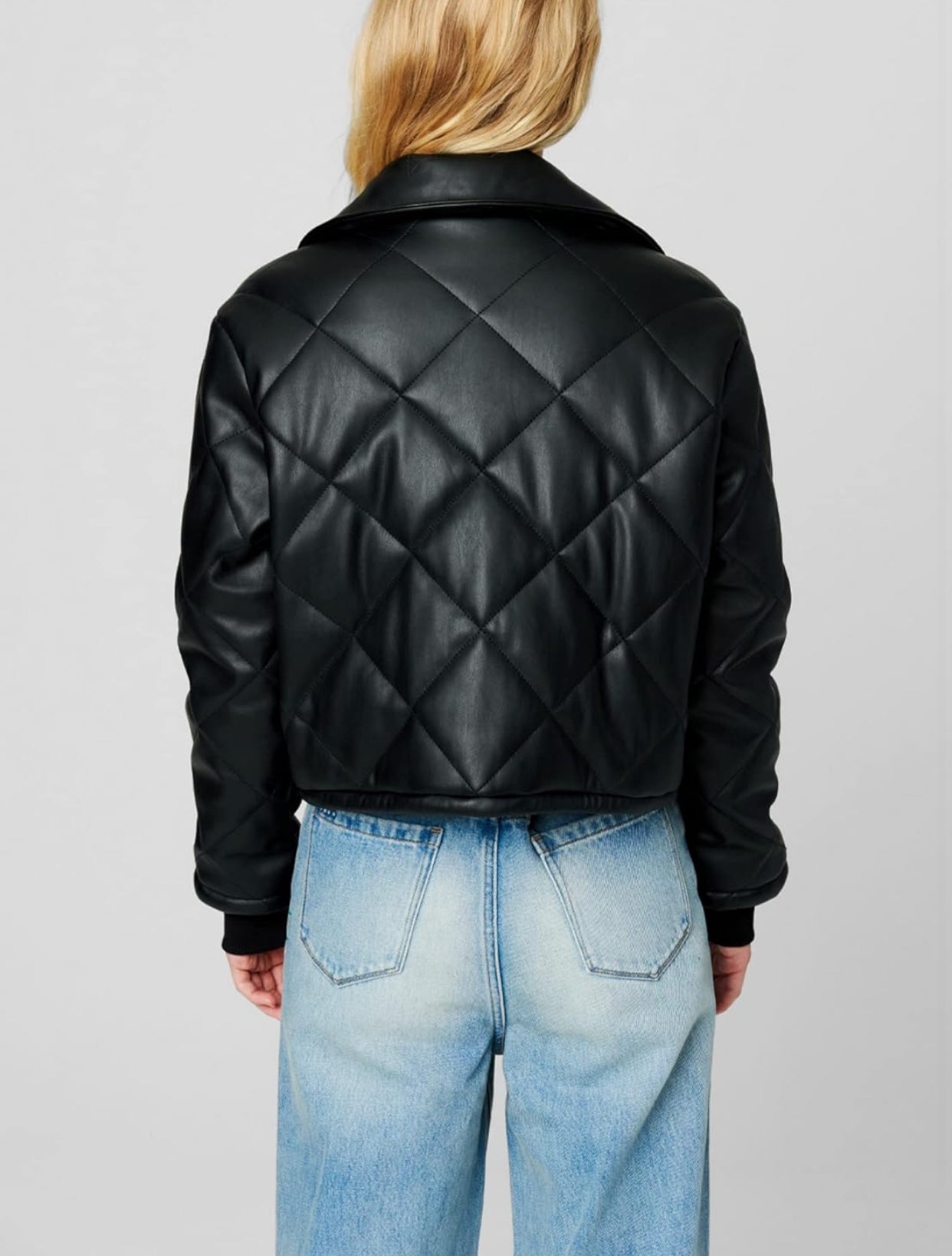 [BLANKNYC] Womens Vegan Leather Bomber Jacket Size L